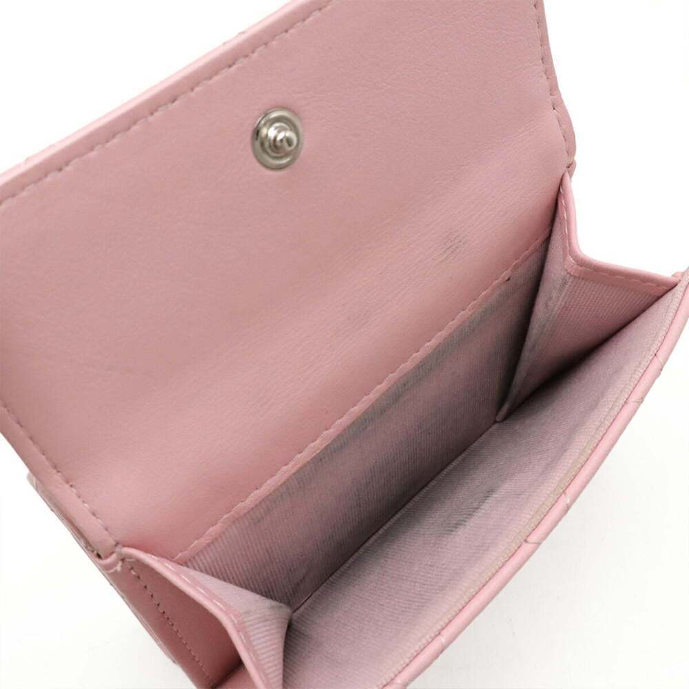 CHANEL Pink Leather Logo Wallet - Picture 7 of 8